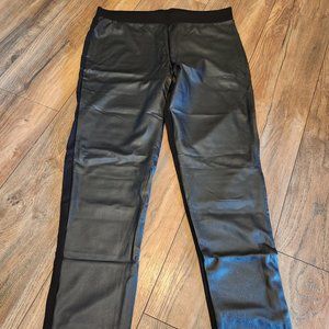 NWOT Love Tree Black Pull On Leather Leggings